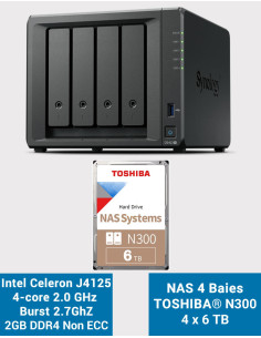 Synology DS423+ 2Go Serveur NAS Toshiba N300 24To (4x6To)