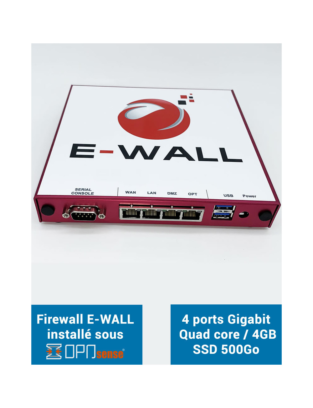 Firewall Appliance AP444 bajo OPNsense® 4 puertos 4GB SSD 500GB