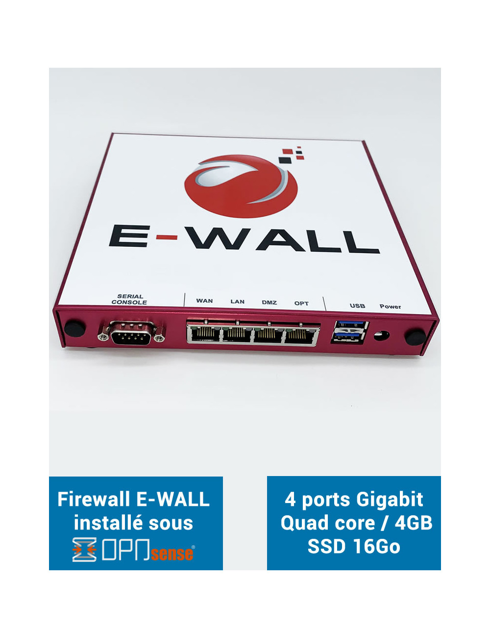 Firewall Appliance AP444 under OPNsense® 4 ports 4GB SSD 16GB