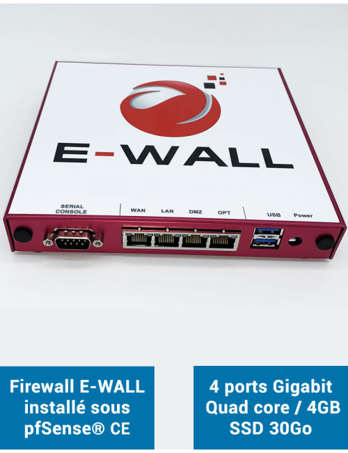 Firewall Appliance AP444 sous pfSense® CE 4 ports 4Go SSD 30Go