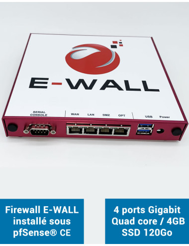 Firewall Appliance AP444 sous pfSense® CE 4 ports 4Go SSD 120Go