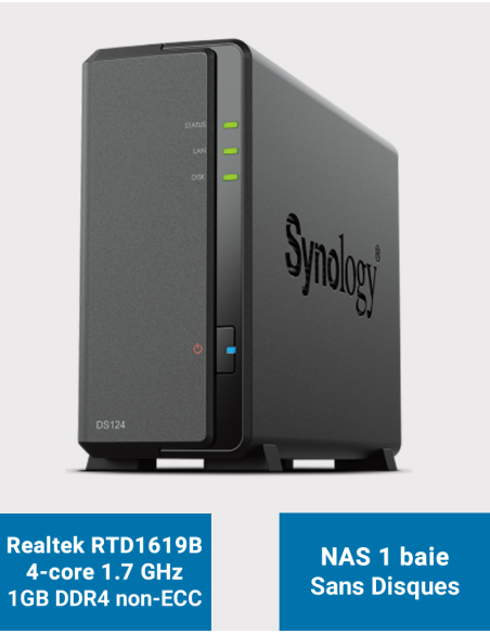 Synology DS124 NAS Server (Diskless)