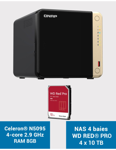 QNAP TS-464 8GB NAS Server 4 bays WD RED PRO 40TB (4x10TB)