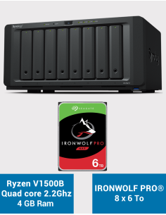 Synology DS1821+ Serveur NAS 8 baies IRONWOLF PRO 48To (8x6To)