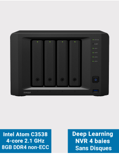 Synology DVA3221 Grabador de vídeo en red de aprendizaje profundo (sin disco)