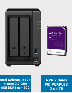 Synology DVA1622 Network Video Recorder WD PURPLE 8To (2x4To)