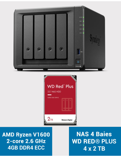 Synology DS923+ 4GB NAS Server WD RED PLUS 8TB (4x2TB)