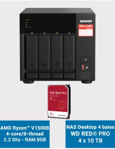 Qnap TS-473A 8GB NAS Server 4 bays WD RED PRO 40TB (4x10TB)