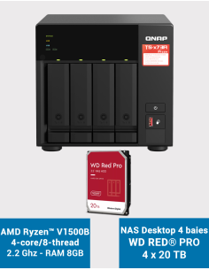 Qnap TS-473A 8GB NAS Server 4 bays WD RED PRO 80TB (4x20TB)