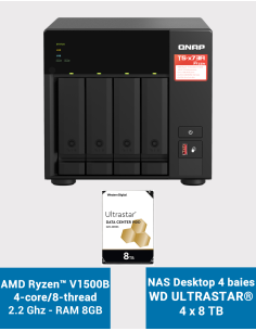 Qnap TS-473A 8GB Servidor NAS 4 bahías WD ULTRASTAR 32TB (4x8TB)