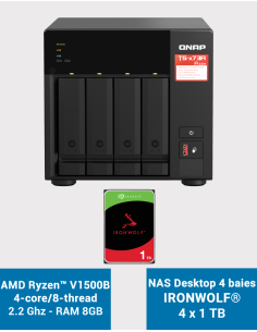 Qnap TS-473A 8GB Serveur NAS 4 baies IRONWOLF 4To (4x1To)