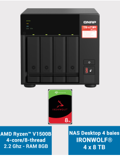 Qnap TS-473A 8GB NAS Server 4 bays IRONWOLF 32TB (4x8TB)
