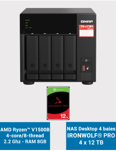 Qnap TS-473A 8GB Serveur NAS 4 baies IRONWOLF PRO 48To (4x12To)