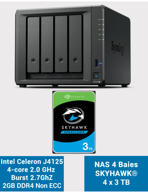 Synology DS423+ 2Go Serveur NAS SKYHAWK 12To (4x3To)
