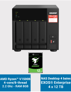 Qnap TS-473A 8GB Serveur NAS 4 baies EXOS Enterprise 48To (4x12To)