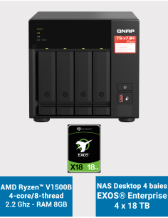 Qnap TS-473A 8GB Serveur NAS 4 baies EXOS Enterprise 72To (4x18To)