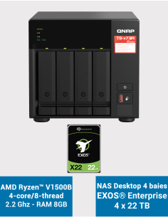 Qnap TS-473A 8GB Servidor NAS 4 bahías EXOS Enterprise 88TB (4x22TB)