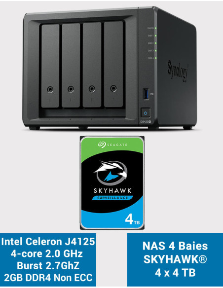 Synology DS423+ 2GB Servidor NAS SKYHAWK 16TB (4x4TB)