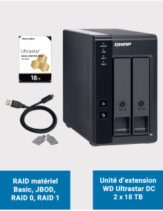 Qnap TR-002 Unité d'extension 2 baies WD Ultrastar DC 36To (2x18To)